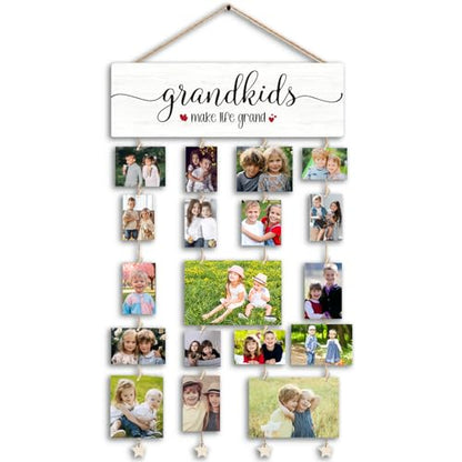 Birthday Gifts for Grandma From Grandkids,New Grandma Gifts | First Time New Grandma Picture Photo Frame,Grandkids Make Life Grand Grandma’s Brag Board,Grandparents Gifts - color: Grandkids