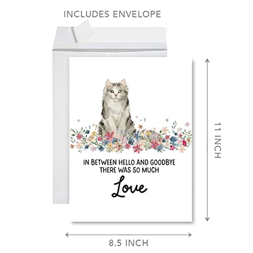 Andaz Press Jumbo Pet Sympathy Card with Envelope, Sorry For Your Loss Card, Ragamuffin Cat Loss Of Pets, Cat Grief Bereavement Card with Big Blank Space to Send to Friends, Family, 8.5" x 11", 1-Pack - color: Ragamuffin Cat