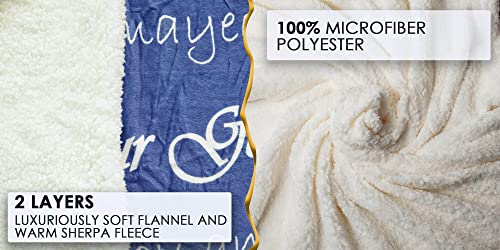 "Compassion Sympathy Blanket - Double Layer 65x50 Throw Blankets | Bed - Healing Gifts for Women , Scripture Blue , super soft, plush, and warm blanket - color: Blue Indigo, size: Isaiah 41:10