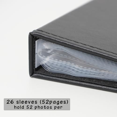 Photo Album 5x7 52 Pockets Pack of 2 Leather Cover Picture Book Holds 5x7 Photos for Wedding, Baby, Family, Graduation - color: Black, size: 5x7 (2 PK)