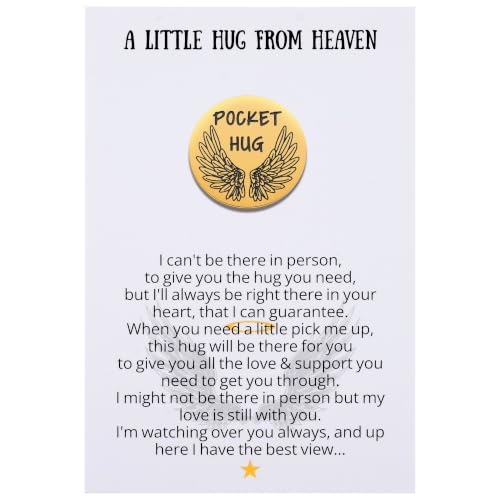 Aesnefe Pocket Hug from Heaven, Memorial Gifts for Loss of Mom Dad Son Daughter Husband Wife Grandpa Grandma Brother Sister, Sympathy Condolence Gifts, Bereavement Remembrance Gift - color: Gold
