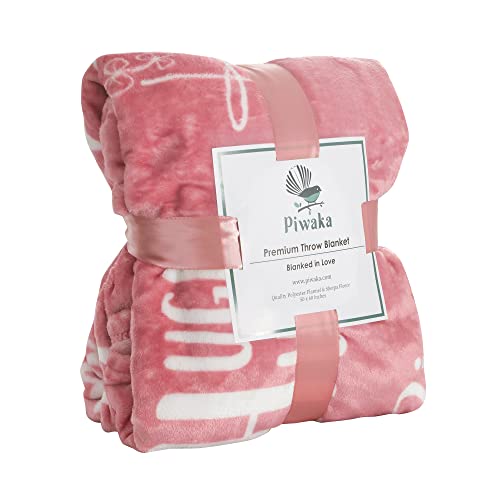 Piwaka Hug Blanket for Women - Get Well Gifts for Comfort & Care, Cozy Soft Flannel Fleece Throw, Surgery Recovery, Thinking of You, Cancer Care, Get Well Soon Gift - Dusty Pink - color: Dusty Pink
