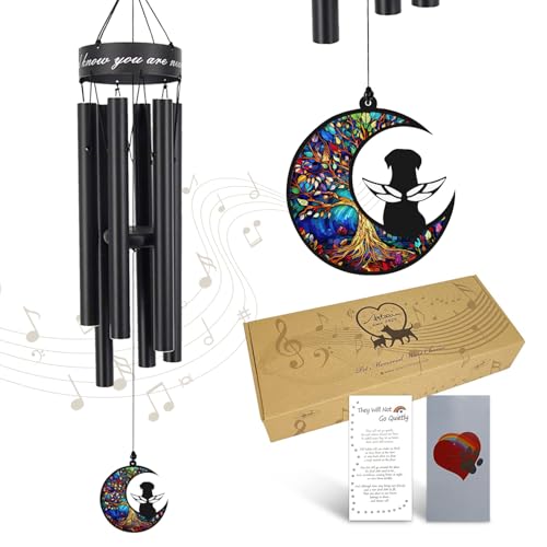 35" Pet Memorial Wind Chimes for Dogs, Pet Sympathy Gift for Loss of Dog - color: 35"blue-moon