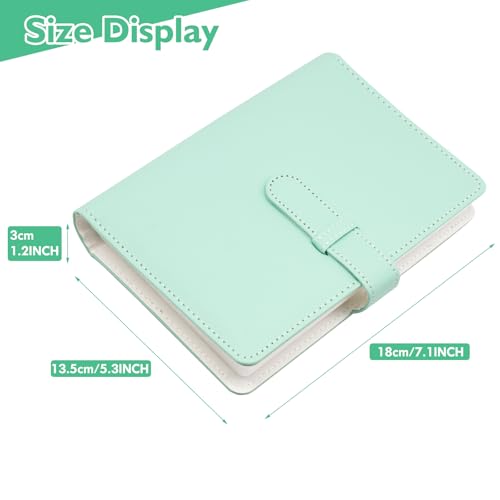 Photo Album 4x6 Photos - 68 Pockets Small Mini Capacity Premium Vegan Leather Cover Case, Portable Wallet Photo Book for Boys Girls Birthday Wedding (Mint) - color: Mint