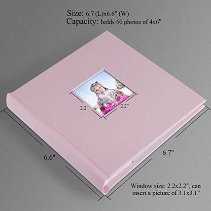 1DOT2 Small Photo Album 4x6, Hold 60 Photos with Memo, Pink - color: Pink, size: 4x6