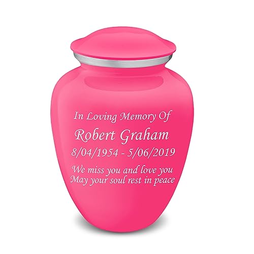 Geturns Embrace Adult Personalized Cremation Urns for Human Ashes I Large Bright Pink Funeral Urn for Men and Women I 200 lbs - color: Bright Pink