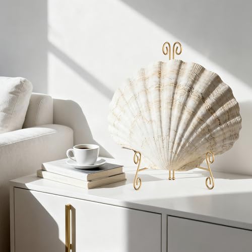 Gold Plate Stand, 12 Inch Decorative Holder for Displaying Platters, Heavy-Duty Metal Easel Stand for Picture, Photo Frame, Books and Round Objects