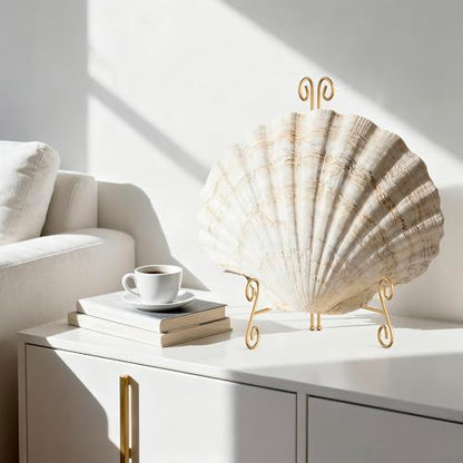 Gold Plate Stand, 12 Inch Decorative Holder for Displaying Platters, Heavy-Duty Metal Easel Stand for Picture, Photo Frame, Books and Round Objects
