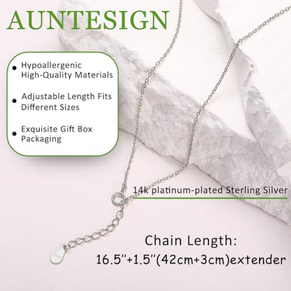 AUNTESIGN Forget-Me-Not and Queen Anne's Lace Pressed Wildflower Necklace | Birth Month Flowers Necklace | Gold/Silver Pressed Flower Jewelry | Mother's Day | Gift For Her - color: 925 Sterling Silver Forget-Me-Not Necklace(Silver)
