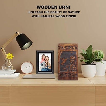 ZIYA Handmade Wooden Keepsake Sharing Cremation Urns for Human Ashes Adult Female Male – Hummingbird Small Decorative Funeral Burial Adult Mini Urn for Women Men Ashes Box for Mom Dad Up to 20 lbs - size: Small (Keepsake)
