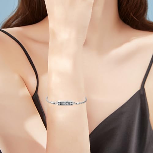 Urn Bracelet for Ashes for Women 925 Sterling Silver Bar Cremation Bracelet Cremation Memorial Keepsake Jewelry Gifts for A Loss of Loved Ones - style: Celtic Knot