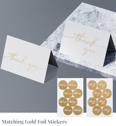 Thank You Card | Matte Gold Foil 20 Pack - color: Gold Foil Thank You