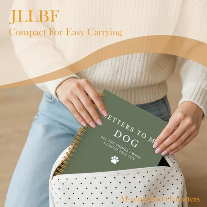 JLLBF Dog Remembrance Gift Spiral Notebook 5.5x8.3in | Memorial Gifts Notebooks for Loss of Dogs, Loss of Dog Sympathy Gift, Sage Green Letters to My Dog Journal Notebook - color: Letters To Dog