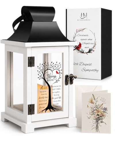 Memorial Lantern Sympathy Gift for Loss of Loved One Grief Gift - color: Family Tree Cardinal