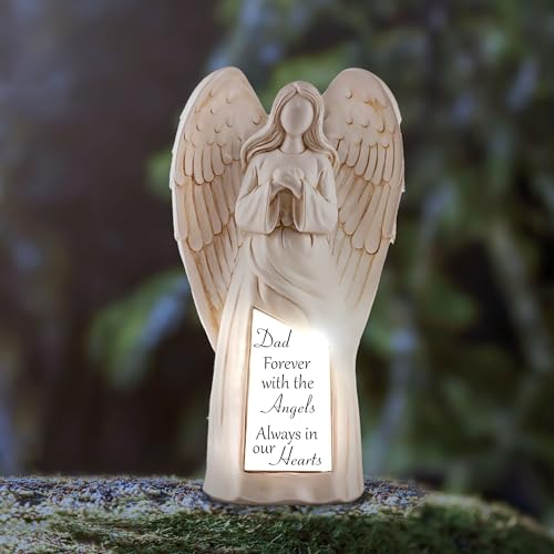 Muldale Dad Grave Decorations for Cemetery - Solar Light Angel Sympathy Gifts for Loss of Dad - in Loving Memory Ornament - style: Dad Tribute
