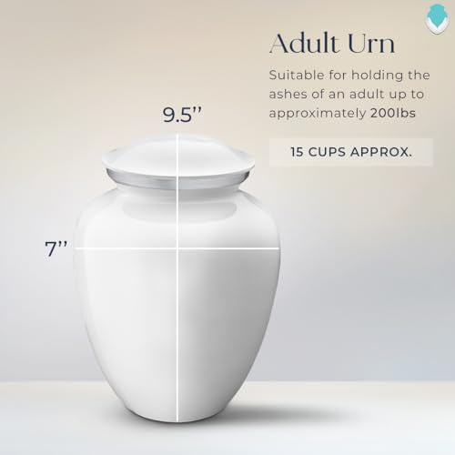 Geturns Embrace Adult Personalized Picture Cremation Urns for Human Ashes I Large Photo White Funeral Urn for Men and Women I 200 lbs - color: White