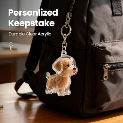 Dog Hair Keychain,Transparent Bottle for Fur,Dog Memorial Gifts for Loss,Pet Fur Keepsake,Dogs Hair Collector Keychain,Red Mouth
