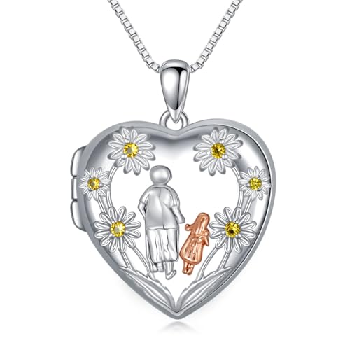 Urn Necklaces for Ashes 925 Sterling Silver Cremation Necklace Ash Pendant Memorial Jewelry Keepsake Gifts for Women - style: 3-Grandmother and Granddaughter