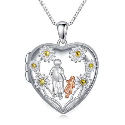 Urn Necklaces for Ashes 925 Sterling Silver Cremation Necklace Ash Pendant Memorial Jewelry Keepsake Gifts for Women - style: 3-Grandmother and Granddaughter
