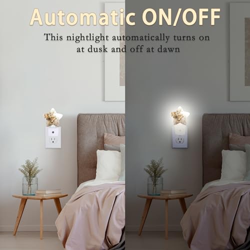 Golden Butterfly Flower Plug-in Night Light with Dusk-to-Dawn Sensor for Bedroom,Bathroom and Living Room Sleep Friendly lamp for Women/Girls/Boys Gift,0.5W - color: Golden Butterfly Flower