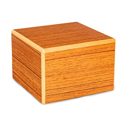 Unforgettable Urns - Society Collection - Keepsake Cremation Urn - Memorial Box for Ashes - Extra Small (up to 34 lbs) - Rustic Oak Finish - color: Rustic Oak, size: Mini Urn (34 cu. in)