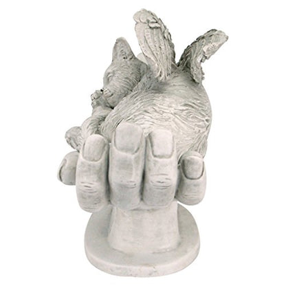 Design Toscano KY69909 in His Hands Cat Pet Grave Memorial Outdoor Garden Statue Monument, 15 inches wide, 12 inches tall, Handcast Polyresin, Antique Stone Finish - color: Cat in Gods Hands