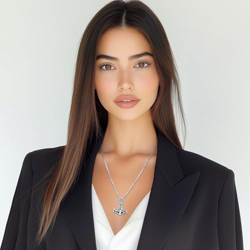 Sterling Silver Tree of Life Necklace for Women Oval Family Tree Necklace Abalone Shell Moonstone Pendant Mother Day Necklace for Mom Tree of Life Jewelry - style: Tree of Life-Thor hammer-Obsidian