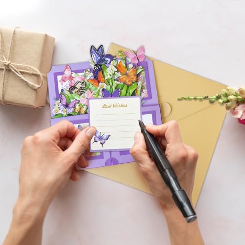Birthday Cards for Women, Butterfly Pop Up Card Box | Happy Birthday Gifts Cards for Women, Daughter, Mom, Sister, Friend, Butterflies Greeting Card with Blank Notecard & Envelope - color: Happy Birthday Butterfly