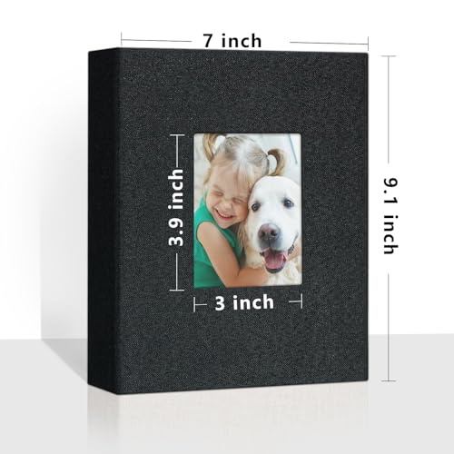 Vienrose 4x6 Small Photo Album, 2 Pack, 200 Photos, Black | Linen Cover, Mini Photo Album, Baby Memory Book, Wedding Family Travel - color: Black, size: 4x6 100 Pockets