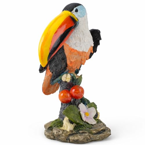 Outdoor Toucan Statue for Garden, Yard & Flower Bed Decor | Weather-Resistant Resin, Toucan Figurine Adds Farmhouse Charm to Porches, Patios, Lawn & Doorsteps with a Warm Welcome - color: Garden Toucan