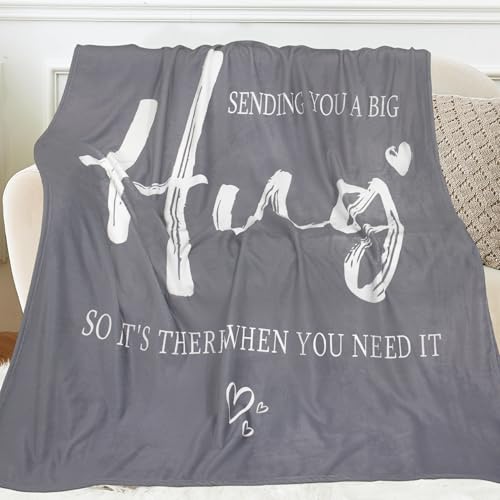Get Well Gifts for Women Men, Inspirational Hug Blanket 50"X60" - color: Grey-big Hug