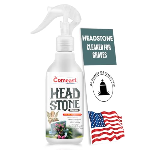 Headstone Cleaner for Graves,Highly Effective Gentle Formula for Cemetery,Gravestone & Tombstone Care,Safely Removes Dirt from Stone Surfaces 8.45 fl oz