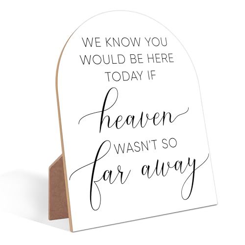 Memorial Table Sign for Wedding, Minimalist White Arch Sign, Memory Plaques for Loved Ones Lost, Wedding Table Decorations, In Loving Memory Gifts, Funeral Gifts for Loss of Loved One, 15 - color: Memorial Weddiong Sign, 15