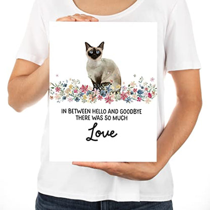 Andaz Press Jumbo Pet Sympathy Card with Envelope, Sorry For Your Loss Card, Siamese Cat Loss Of Pets, Cat Grief Bereavement Card with Big Blank Space to Send to Friends, Family, 8.5" x 11", 1-Pack - color: Siamese Cat