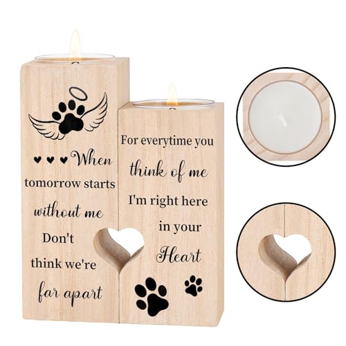 Pet Memorial Gifts for Dogs, Candle Holders - Loss of Dog Sympathy Gift, Loss of Pet