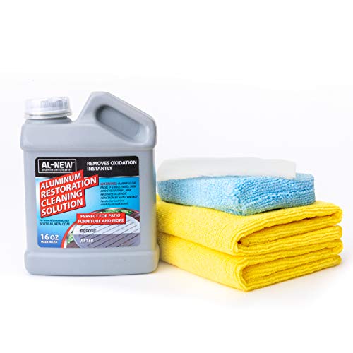 AL-NEW Aluminum Restoration Cleaning Solution Kit | Clean & Restore Patio Furniture, Stainless Steel, & Other Household Metal Surfaces (16 oz. Kit) - style: 16oz Kit