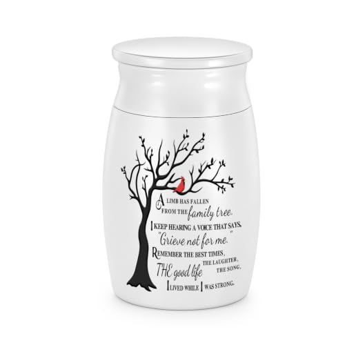 SOITIS 2.7" Aluminum Keepsake Mini Urns for Human Ashes Small Urn for Ashes | for Human Ashes Keepsake Urns for Human Ashes Decorative Urns Tree of Life Urn for Cremation Home,Screw Lid,with Velvet Bag - color: Tree