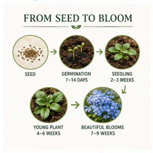 Chinese Forget-Me-Not Flower Seeds for Planting – 300+ Non-GMO & Heirloom Seeds, (Cynoglossum amabile), Blue Blooms for Pollinator Gardens, by Isla’s Garden Seeds, Great Gardening Gift