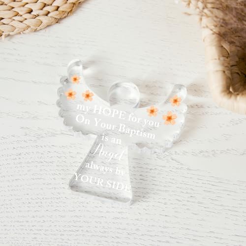 Baby Christening Gifts, Baptism Gifts, First Communion Easter Confirmation Gifts, Angel Acrylic Decor Sign, Baby Blessings Baptism Gifts for Home Living Room Desk Centerpiece Decor - style: 048