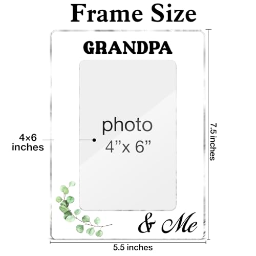 Grandpa Picture Frame Gifts for Grandpapa Pops Birthday Christmas, Grandpa & Me Acrylic Picture Frames 4 x 6 Inch Photo - color: G-Grandpa