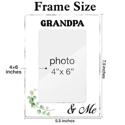 Grandpa Picture Frame Gifts for Grandpapa Pops Birthday Christmas, Grandpa & Me Acrylic Picture Frames 4 x 6 Inch Photo - color: G-Grandpa