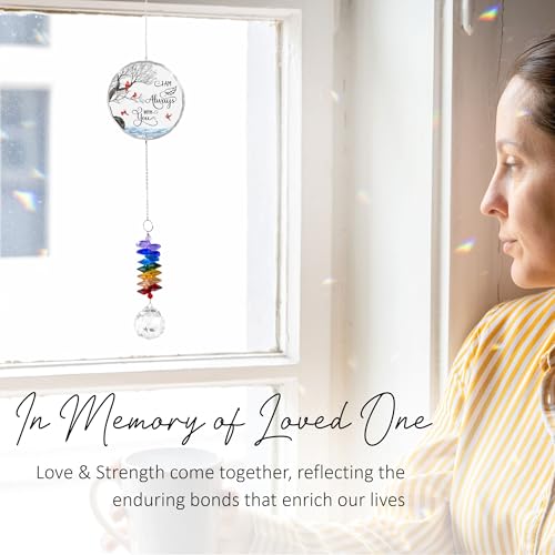 Glass Ornament Suncatcher - I am Always with You - Sympathy Gift for Loss of Loved One - Grief Gifts - Heaven Funeral Keepsake - Mother's Day for Mom Dad Grandpa Grandma - color: Always With You