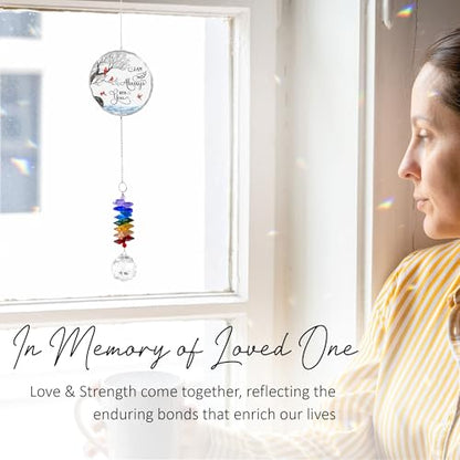 Glass Ornament Suncatcher - I am Always with You - Sympathy Gift for Loss of Loved One - Grief Gifts - Heaven Funeral Keepsake - Mother's Day for Mom Dad Grandpa Grandma - color: Always With You