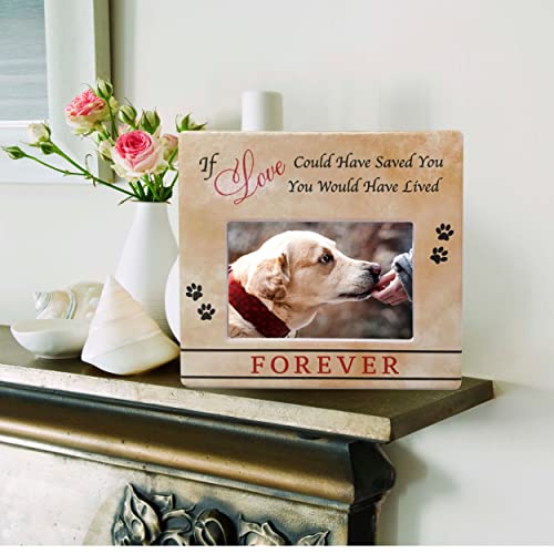 Pet Memorial Picture Frame for Loss of Dog – “If Love Could Have Saved You” Sympathy Gift for Dog Loss – Memorial Gift – Remembrance Frame Holds 4x6 Photo – In Loving Memory of Beloved Furbaby - size: Not Customized