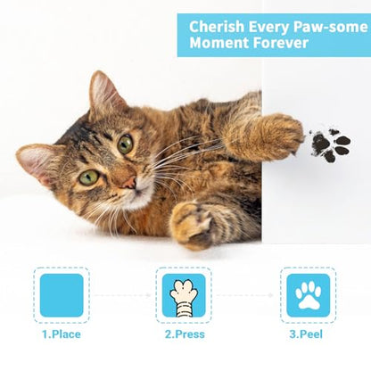 Pet Paw Print Impression Kit – Inkless Ink Pad for Dogs and Cats, Dog Nose Print Kit, Paw Print Keepsake,Non-Toxic Pet Impression Kit,Memorial Gifts for Pets（Black,4 Pack）
