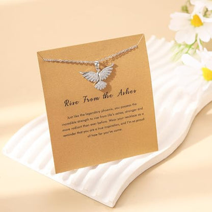 RZKING Silvery Necklace for Women, Gifts for Friend Mom Daughter Teacher - style: Phoenix