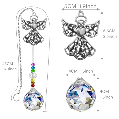 Memorial Crystal Suncatcher,Unique Sympathy Gifts for Loss of Loved One Crystal Sun Catcher,Rainbow Maker Bereavement Box for Loss of Mom Son Daughter Husband (Angel)