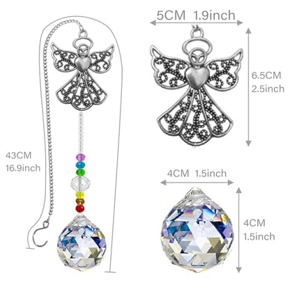 Memorial Crystal Suncatcher,Unique Sympathy Gifts for Loss of Loved One Crystal Sun Catcher,Rainbow Maker Bereavement Box for Loss of Mom Son Daughter Husband (Angel)