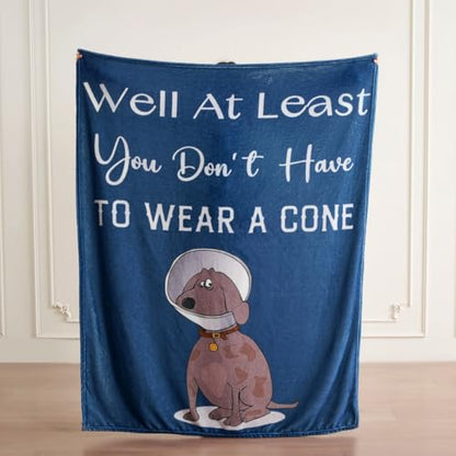 Thinking of You Gifts for Women Men – Get Well Blanket 50x60 Inch, Navy Flannel Comfort Blanket, Sympathy Throw for After Surgery, Chemo, Illness, Recovery - color: Get Well-dog