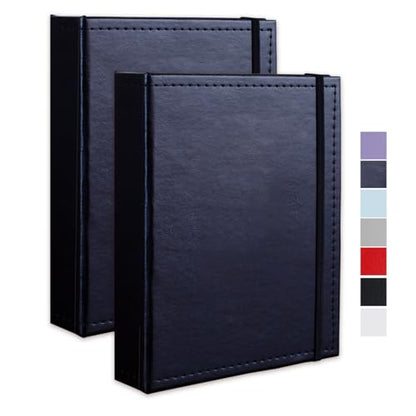 Photo Album 5x7 52 Pockets Pack of 2 Leather Cover Picture Book Holds 5x7 Photos for Wedding, Baby, Family, Graduation - color: Blue, size: 5x7 (2 PK)